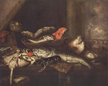 Abraham Van Beyeren : Still-life with Fishes